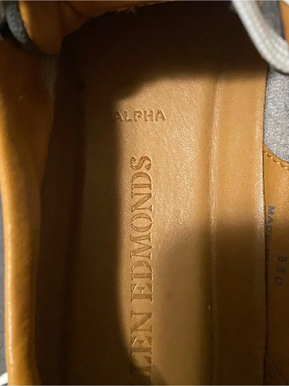 Allen Edmonds Gray Leather Sneakers with Tan Accents